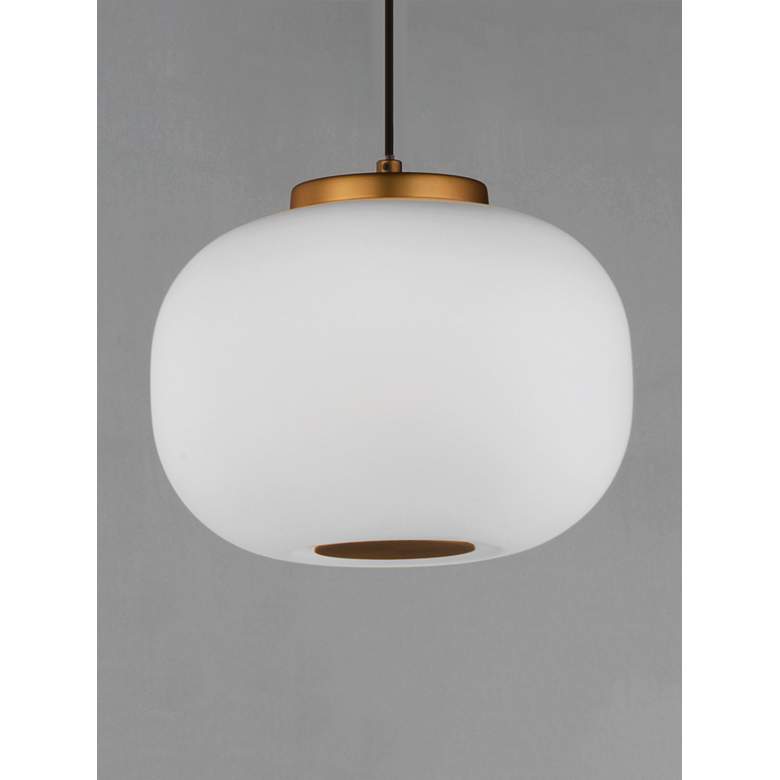 Image 5 ET2 Soji 9" Wide Satin White Glass Modern LED Mini Pendant Light more views