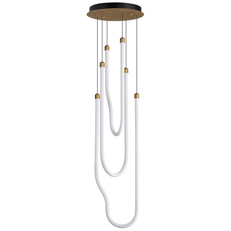 Image 1 ET2 Soleil 13" Wide Natural Aged Brass 3-Light LED Pendant