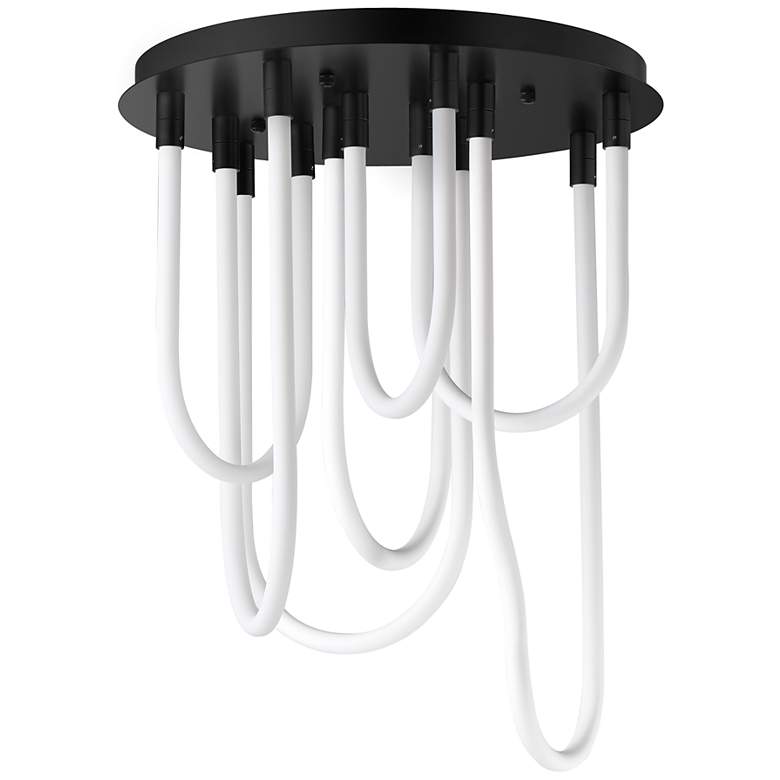 Image 1 ET2 Soleil 20" Black 7-Light LED RD Flush Mount