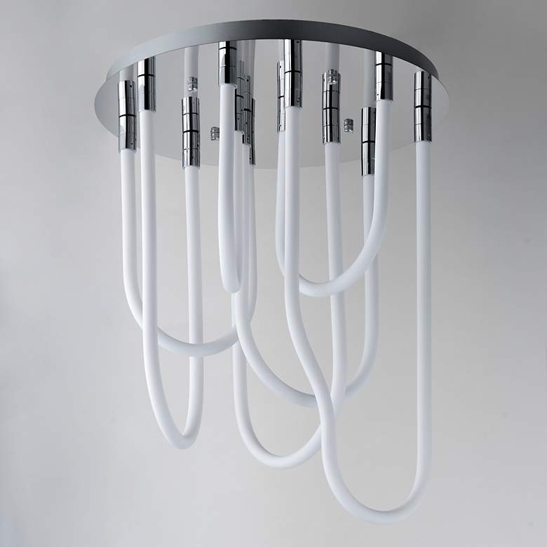Image 2 ET2 Soleil 20" Polished Chrome 7-Light LED RD Flush Mount more views