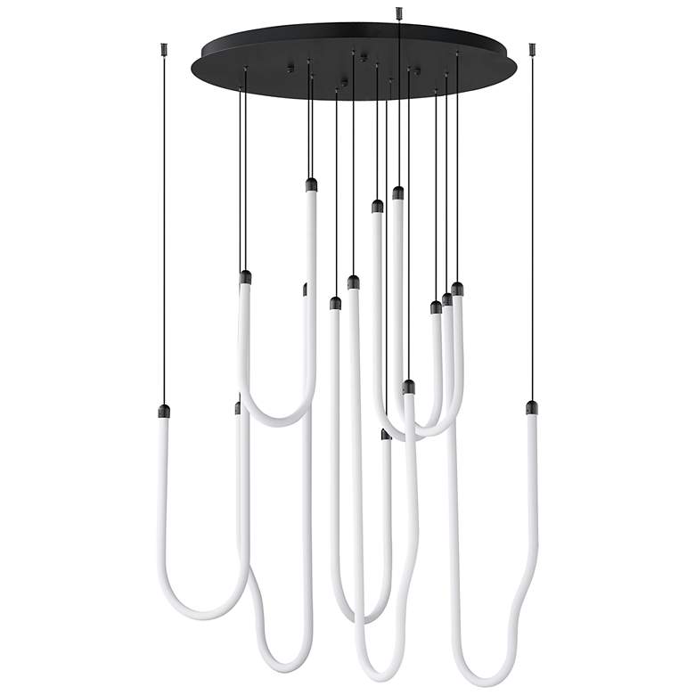 Image 1 ET2 Soleil 35 1/2" Black 8-Light LED Pendant