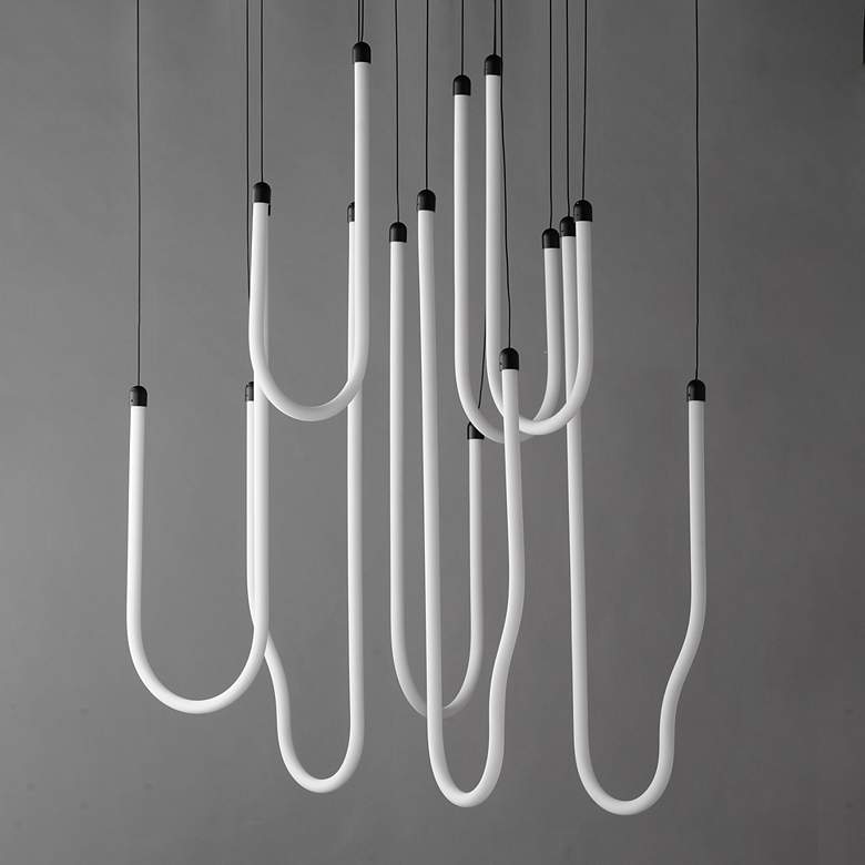 Image 2 ET2 Soleil 35 1/2" Black 8-Light LED Pendant more views