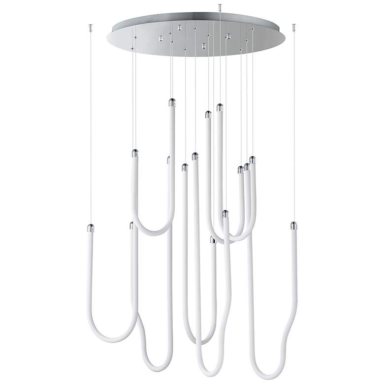 Image 1 ET2 Soleil 35 1/2" Polished Chrome 8-Light LED Pendant
