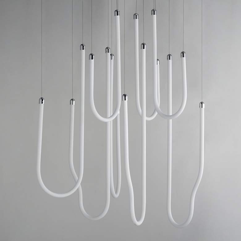 Image 2 ET2 Soleil 35 1/2" Polished Chrome 8-Light LED Pendant more views