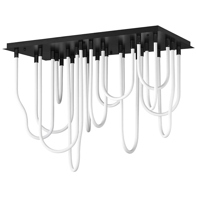 Image 1 ET2 Soleil 42" Black 14-Light LED SQ Flush Mount