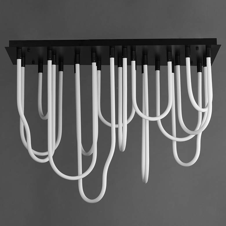 Image 2 ET2 Soleil 42" Black 14-Light LED SQ Flush Mount more views