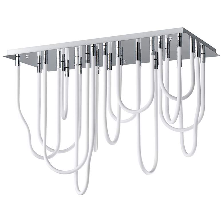 Image 1 ET2 Soleil 42" Polished Chrome 14-Light LED SQ Flush Mount