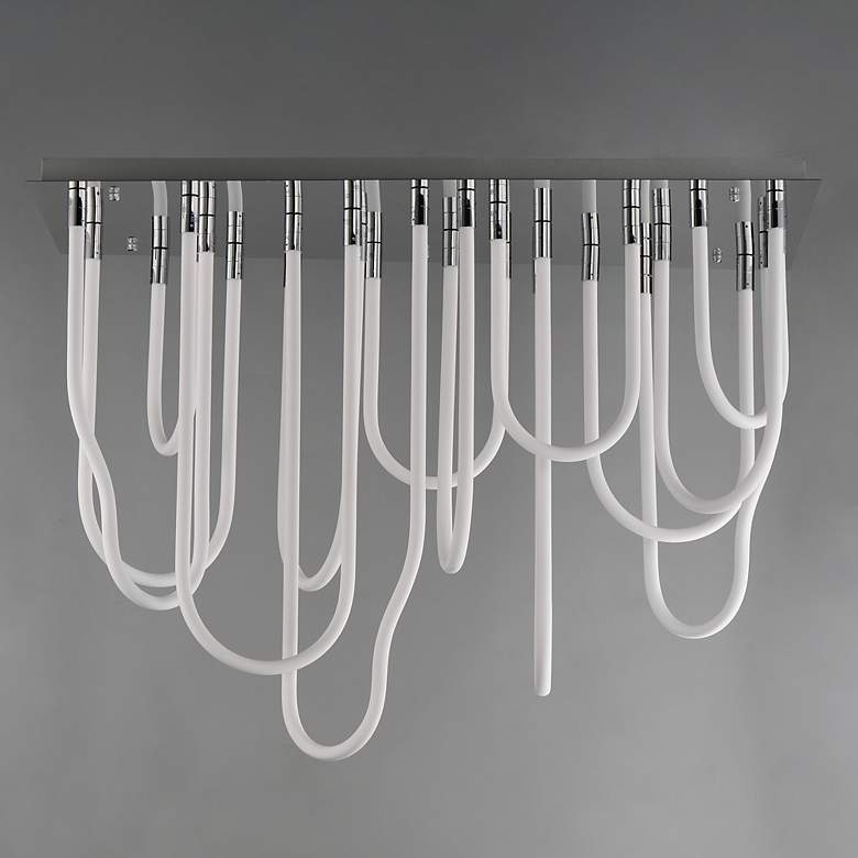 Image 2 ET2 Soleil 42" Polished Chrome 14-Light LED SQ Flush Mount more views