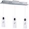 ET2 Solitaire 21 3/4"W Chrome 3-Light Glass LED Pendant