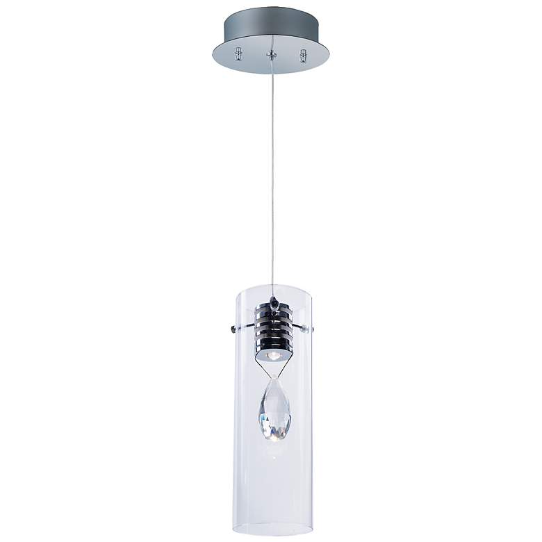 Image 2 ET2 Solitaire 4 1/4" Wide Chrome Crystal LED Mini Pendant