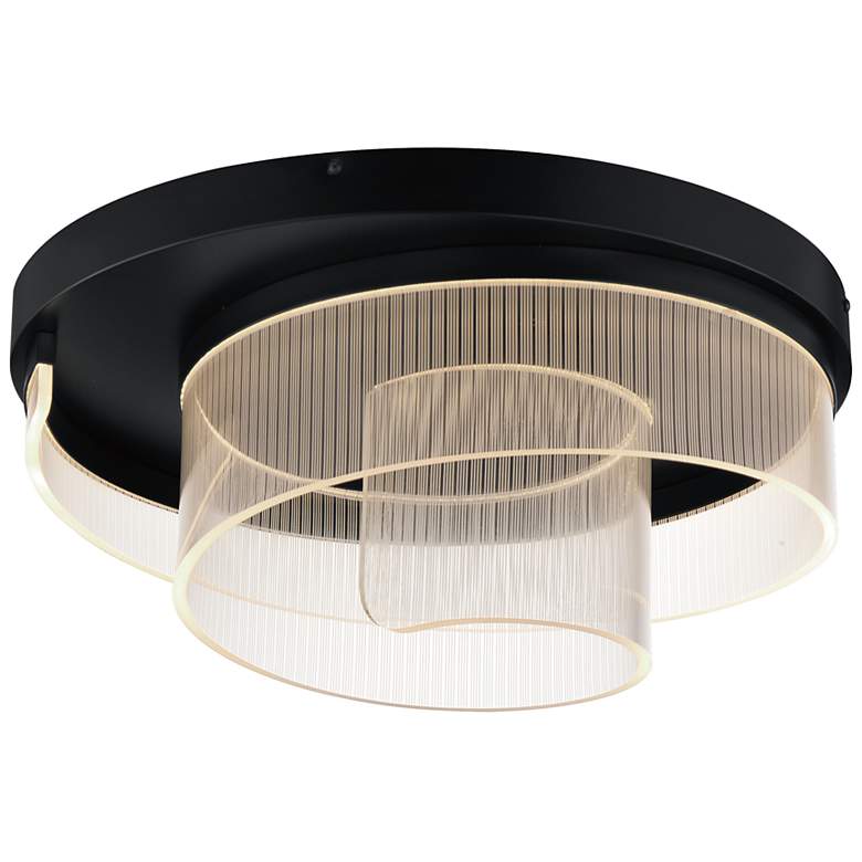 Image 1 ET2 Sonata 20" Wide Black LED Flush Mount