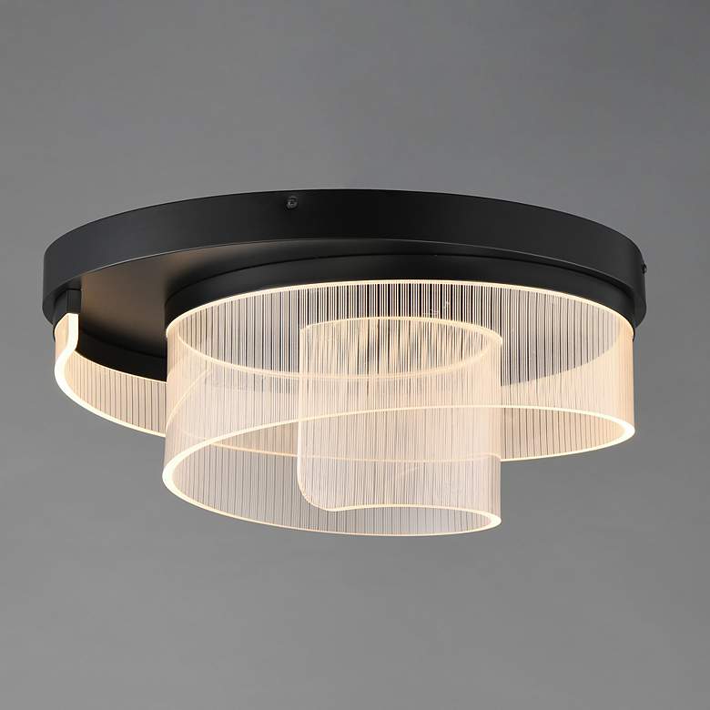 Image 3 ET2 Sonata 20" Wide Black LED Flush Mount more views