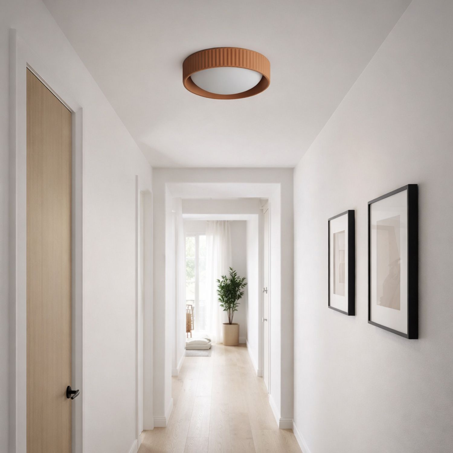 ET2 Souffle 10 1/2" Wide Terra Cotta LED Ceiling Light