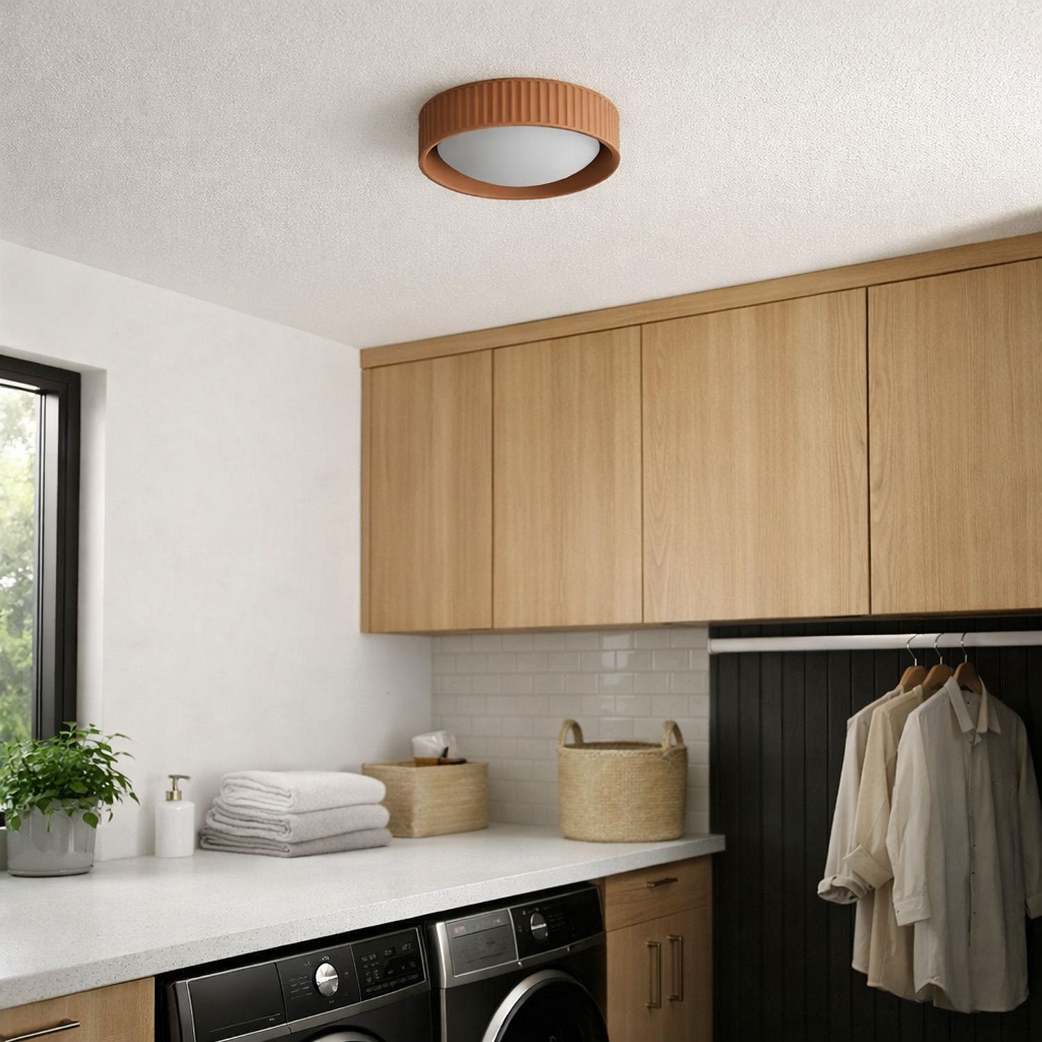 ET2 Souffle 10 1/2" Wide Terra Cotta LED Ceiling Light