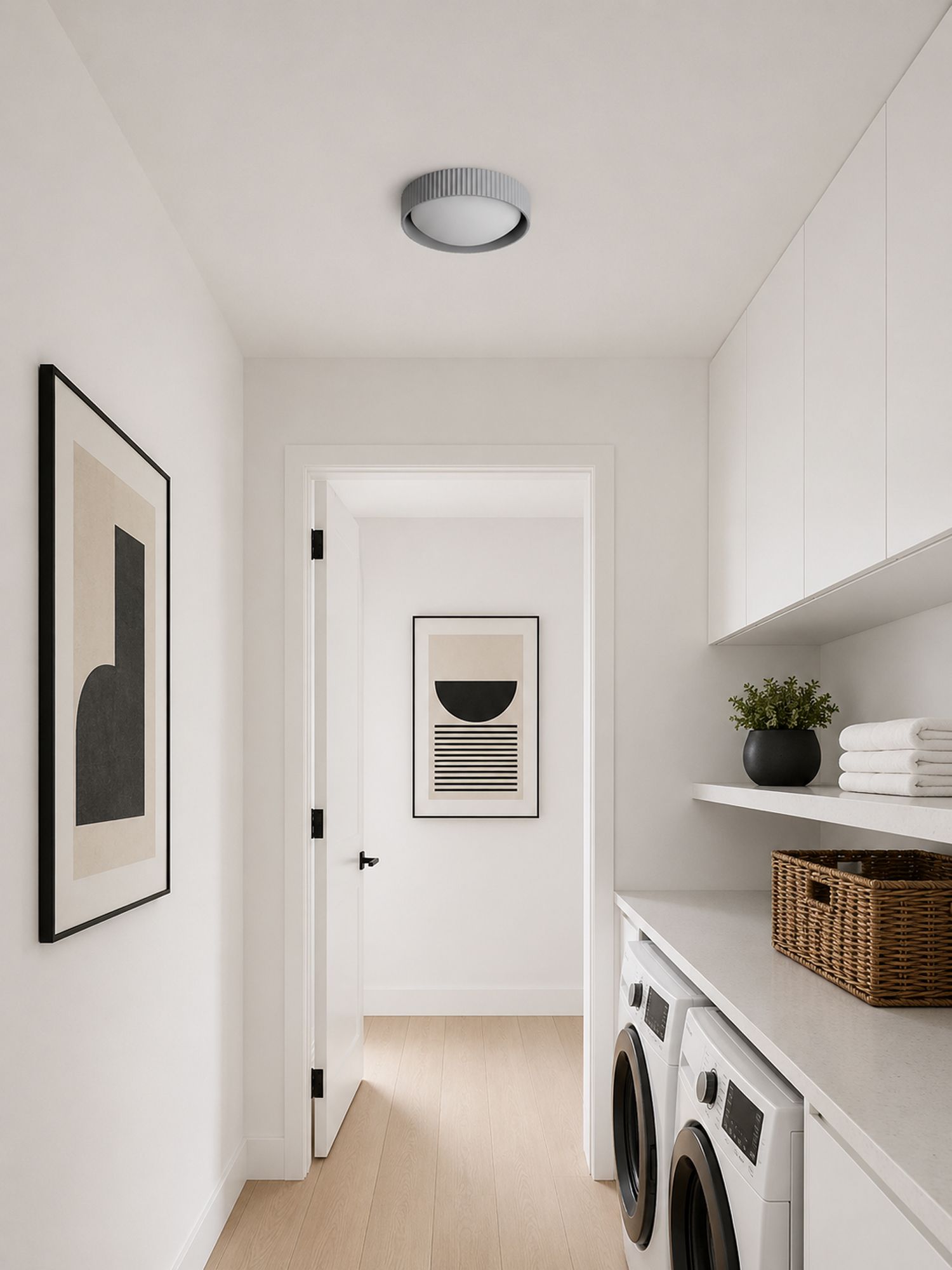 Image 7 ET2 Souffle 13 3/4" Wide Gray LED Ceiling Light more views