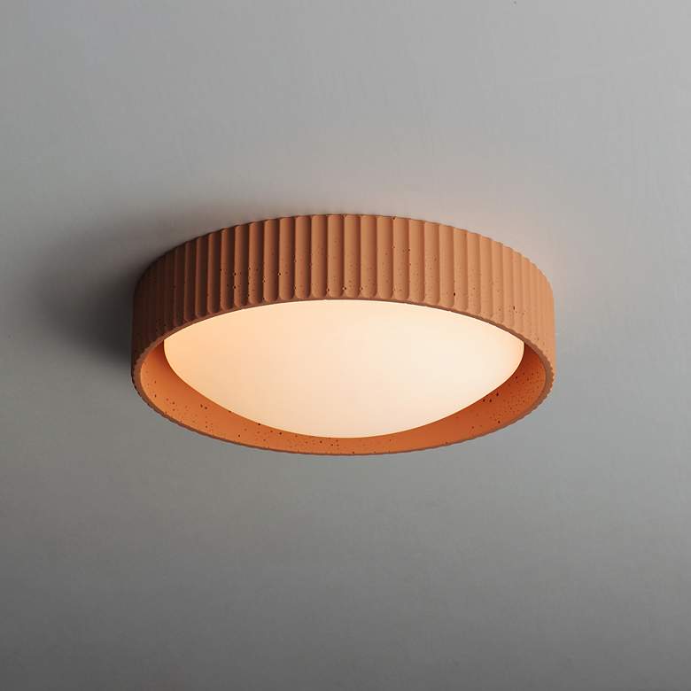 Image 1 ET2 Souffle 13 3/4" Wide Terra Cotta LED Ceiling Light