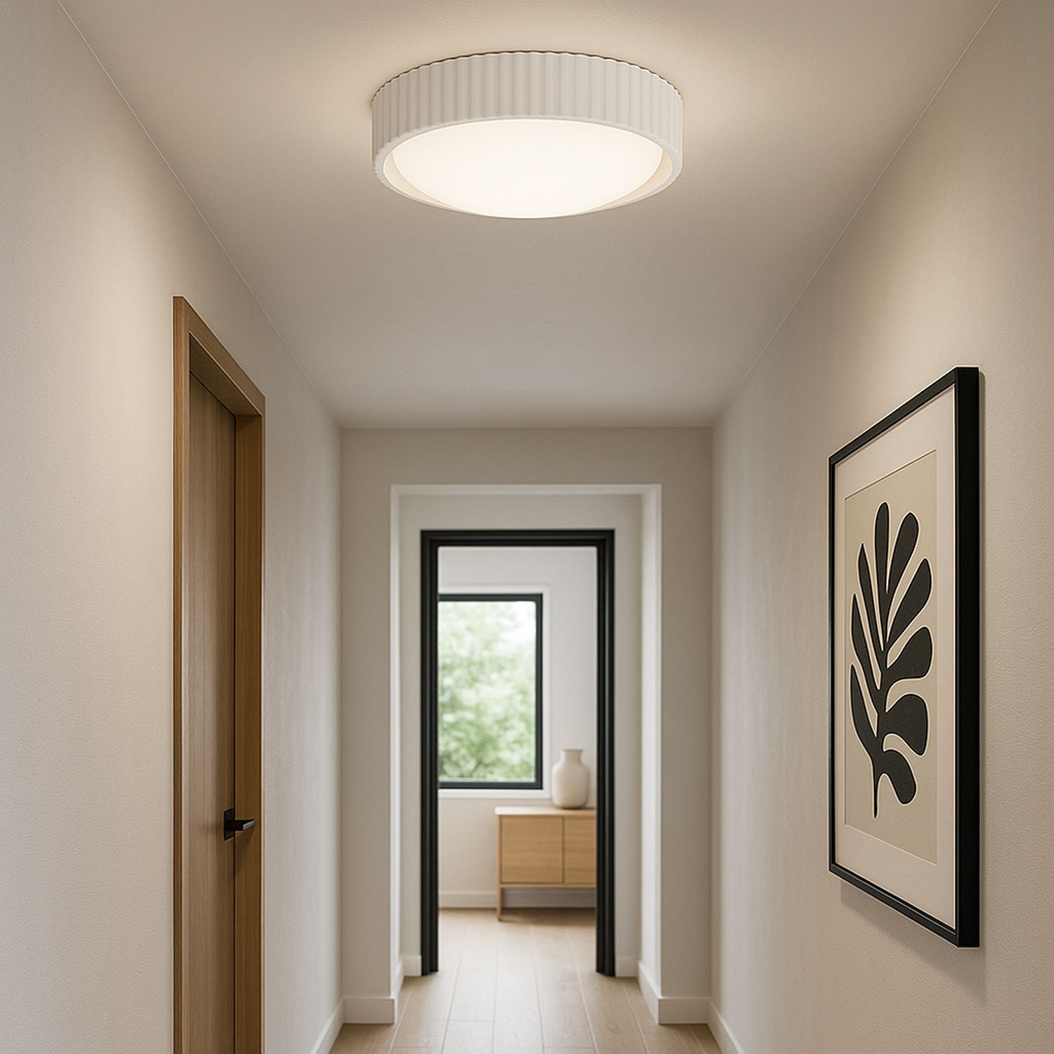 ET2 Souffle 14" White Finish Modern LED Flush Mount Ceiling Light