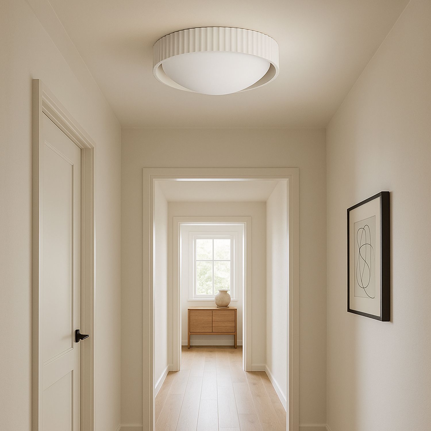 ET2 Souffle 14" White Finish Modern LED Flush Mount Ceiling Light
