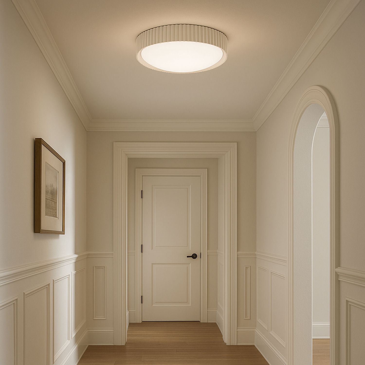 ET2 Souffle 14" White Finish Modern LED Flush Mount Ceiling Light
