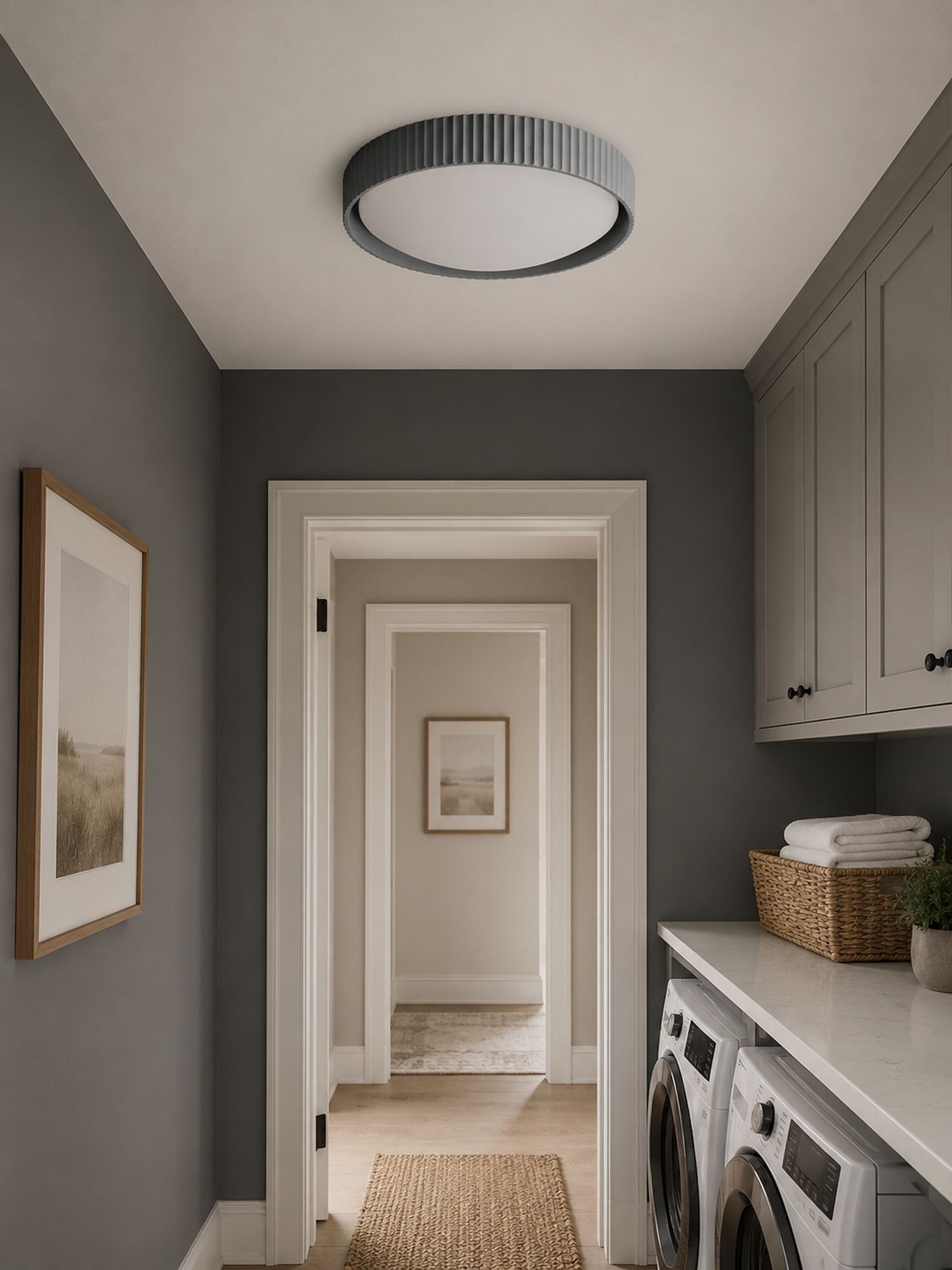 ET2 Souffle 18" Wide Gray LED Ceiling Light