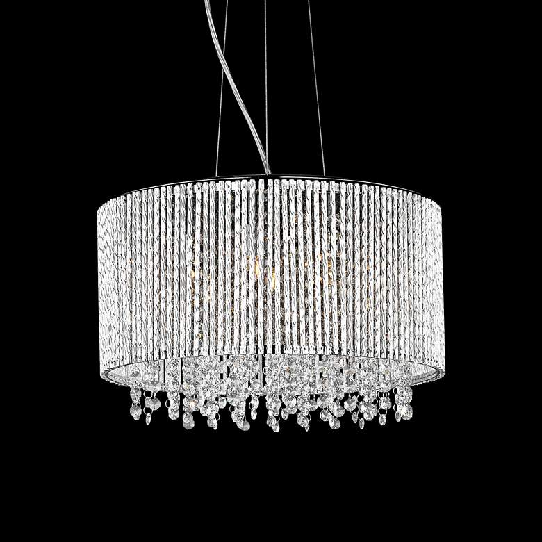 Image 1 ET2 Spiral 16 3/4 inch Wide 7-Light Chrome Pendant Light