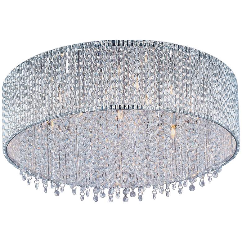 Image 1 ET2 Spiral Polished Chrome 16 3/4" Wide Flush Mount Light