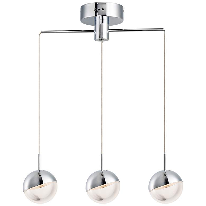 Image 1 ET2 Spot 17 1/2" Wide Chrome 3-Light LED Multi-Light Pendant