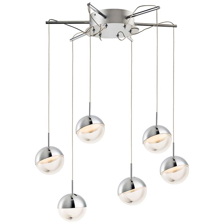 Image 1 ET2 Spot 21" Wide Polished Chrome 6-Light LED Pendant Light