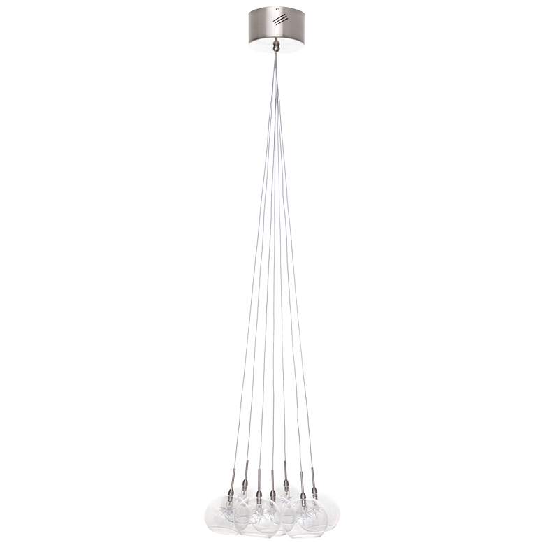 Image 1 ET2 Starburst 17.9 inch Wide 7-Light Nickel and Glass Modern Pendant