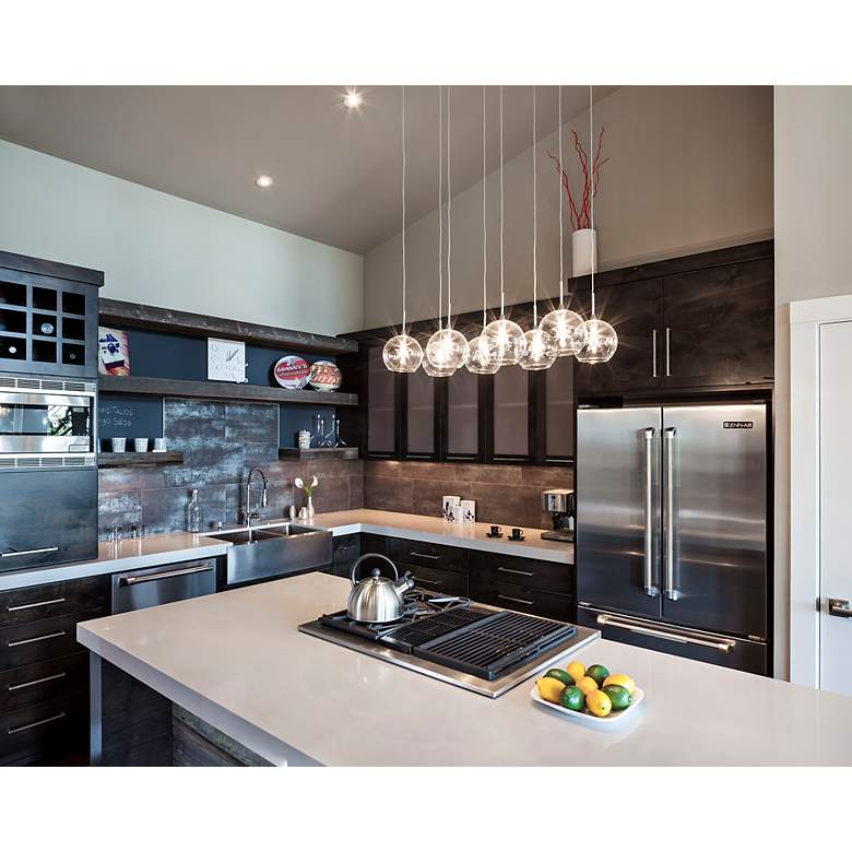 Image 2 ET2 Starburst 26" Wide Modern 8-Light Linear Pendant Chandelier more views