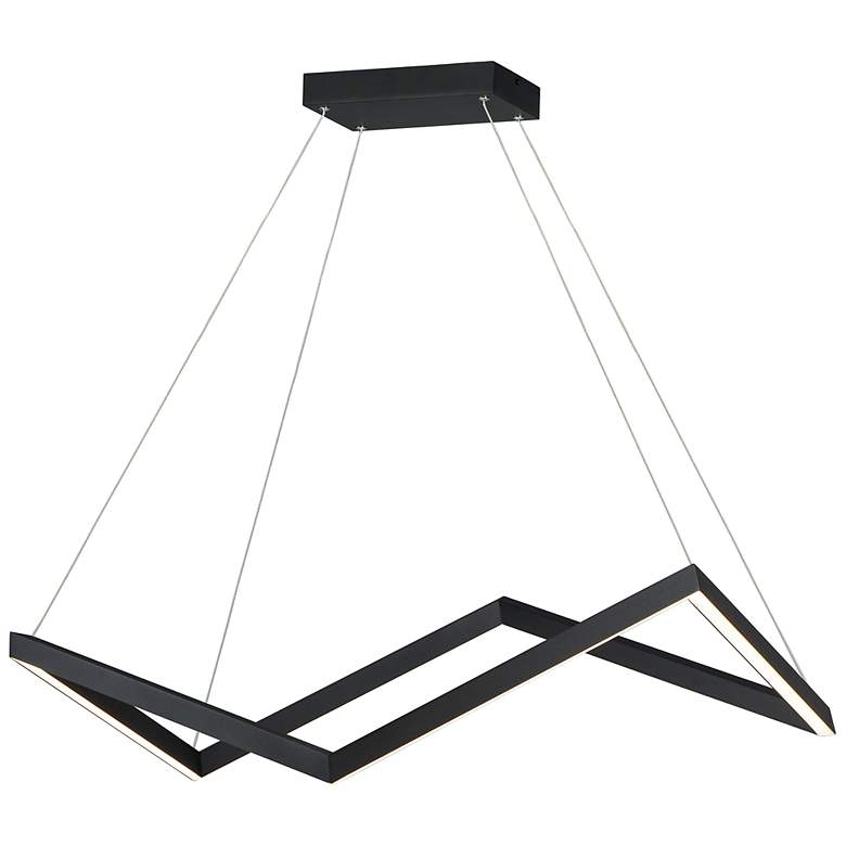 Image 2 ET2 Stealth 34 3/4"W Black LED Kitchen Island Light Pendant
