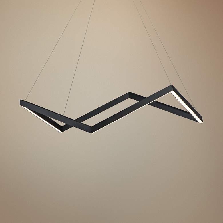 Image 1 ET2 Stealth 34 3/4"W Black LED Kitchen Island Light Pendant