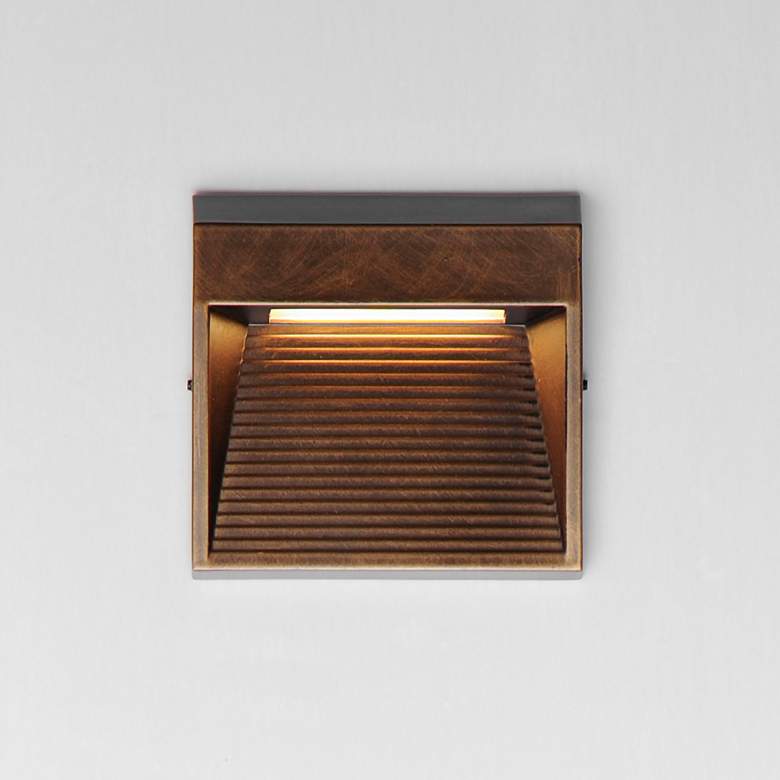 Image 3 ET2 Steppes 4 3/4" High Antique Bronze Small LED Outdoor Wall Sconce more views