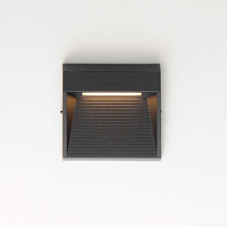 Image 3 ET2 Steppes 4 3/4" High Black Small LED Outdoor Wall Sconce more views