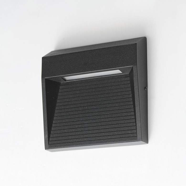 Image 4 ET2 Steppes 4 3/4" High Black Small LED Outdoor Wall Sconce more views