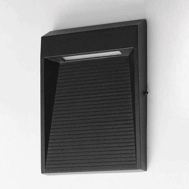 Image 4 ET2 Steppes 6 3/4" High Black LED Outdoor Wall Sconce more views