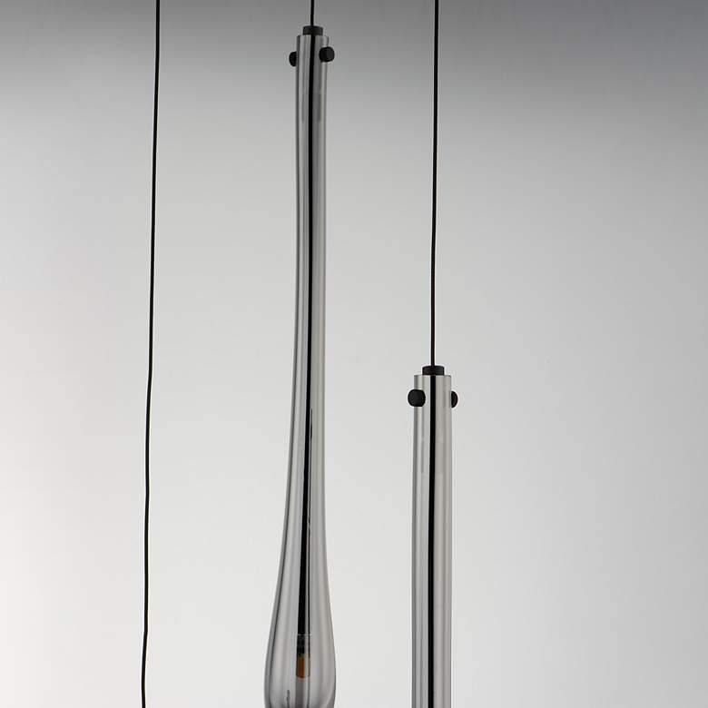 Image 3 ET2 Stillo 10" Wide Black 3-Light LED Teardrop Mini Pendant more views