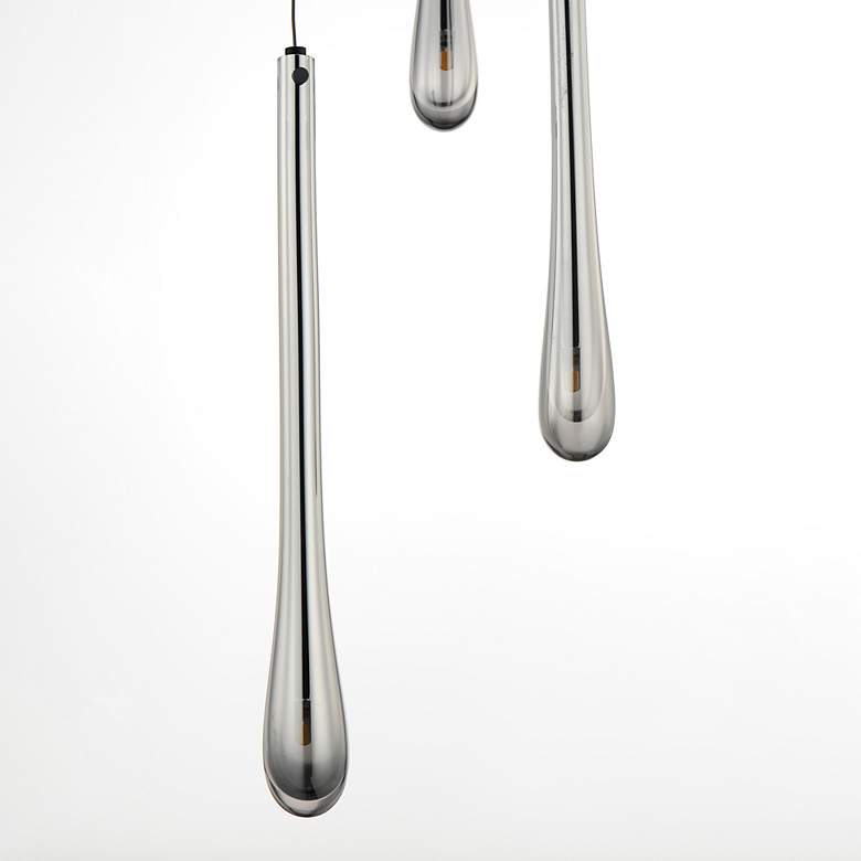 Image 4 ET2 Stillo 10" Wide Black 3-Light LED Teardrop Mini Pendant more views