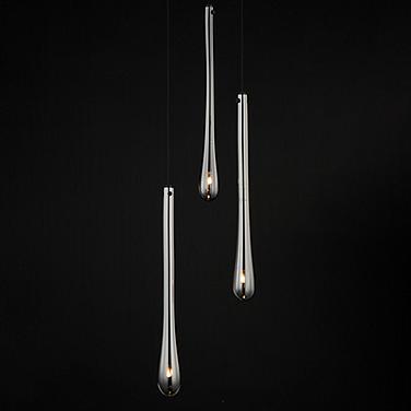 ET2 Stillo 10" Wide Black 3-Light LED Teardrop Mini Pendant