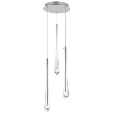 ET2 Stillo 10" Wide Satin Nickel LED Multi-Light Pendant