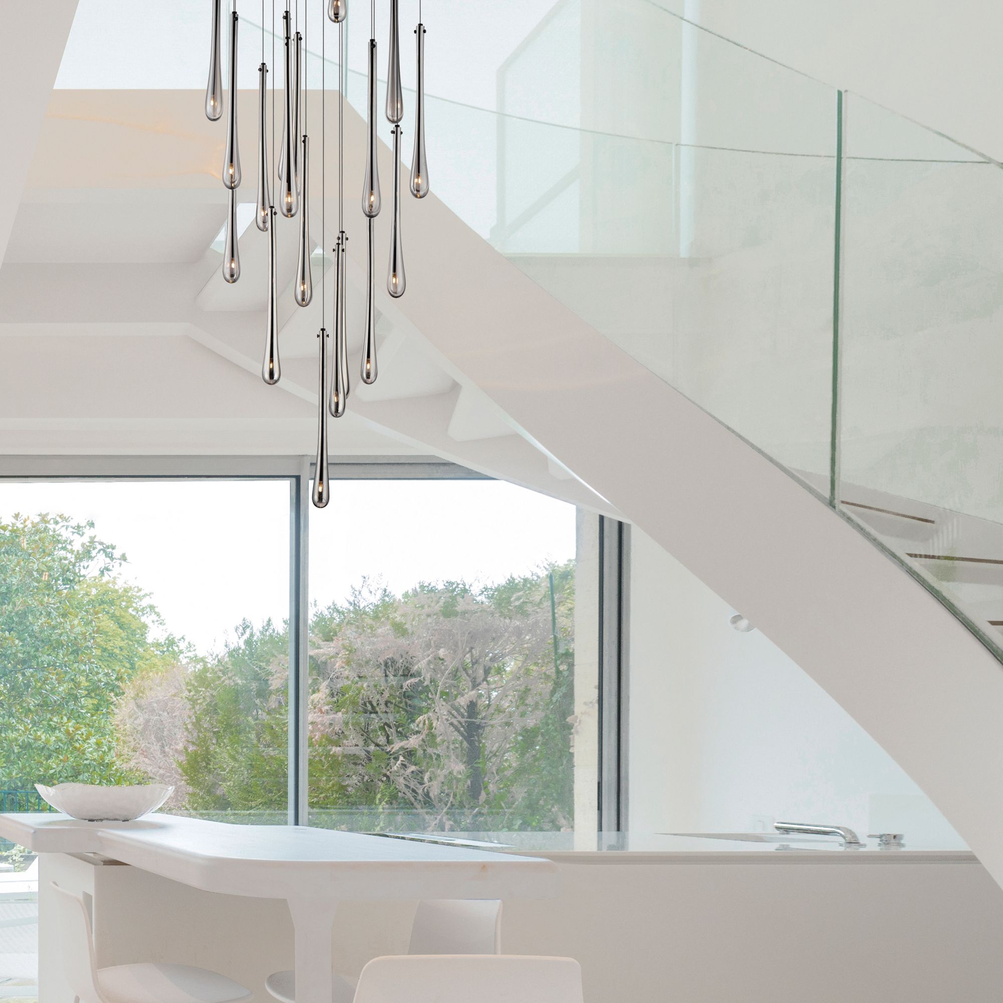 ET2 Stillo 25 1/2" Wide Black LED Multi Light Pendant in scene