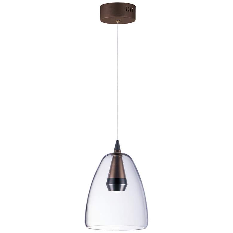 Image 2 ET2 Sven 8" Wide Black Coffee Clear Glass Modern LED Mini Pendant