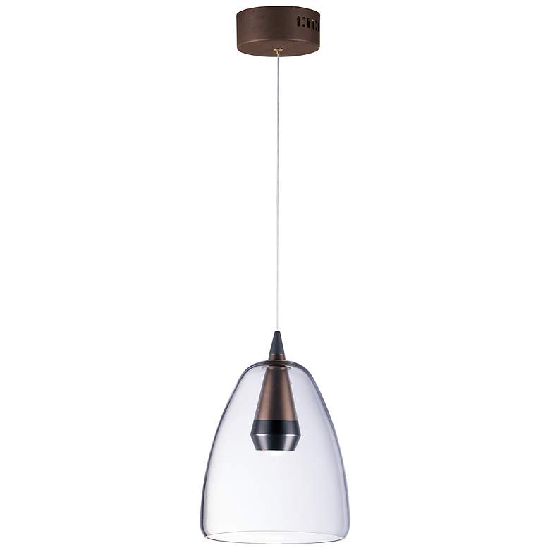 Image 2 ET2 Sven 8 inch Wide Black Coffee Clear Glass Modern LED Mini Pendant