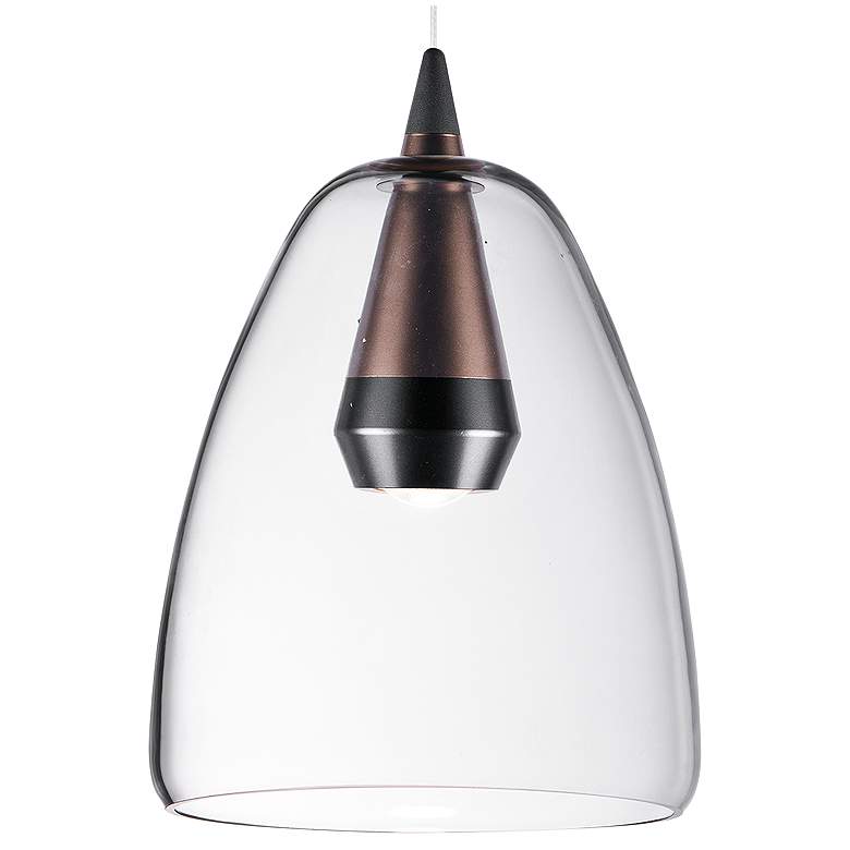 Image 3 ET2 Sven 8" Wide Black Coffee Clear Glass Modern LED Mini Pendant more views