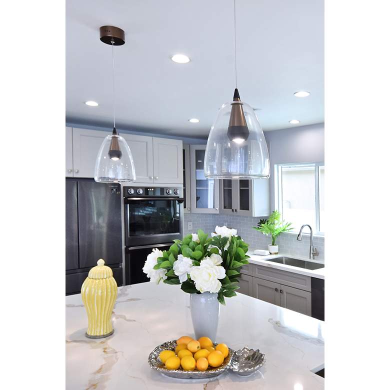 Image 5 ET2 Sven 8" Wide Black Coffee Clear Glass Modern LED Mini Pendant more views