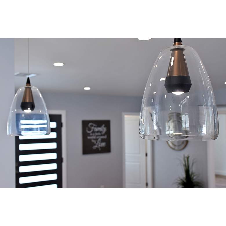 Image 7 ET2 Sven 8" Wide Black Coffee Clear Glass Modern LED Mini Pendant more views
