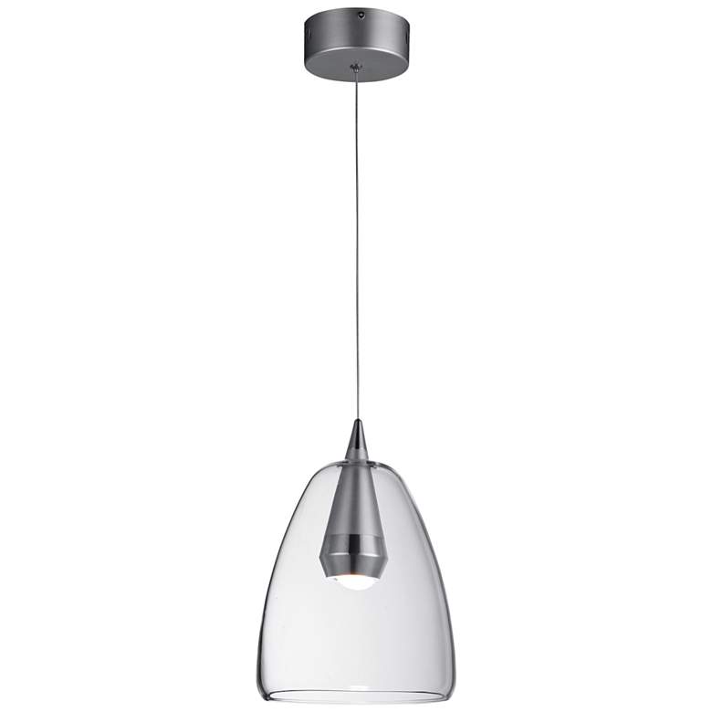 Image 2 ET2 Sven 8 inch Wide Polished Chrome and Silver LED Mini Pendant