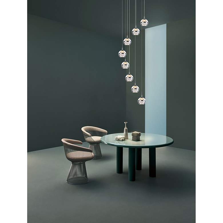 Image 5 ET2 Swank 19" Wide Polished Chrome LED Multi Light Pendant more views