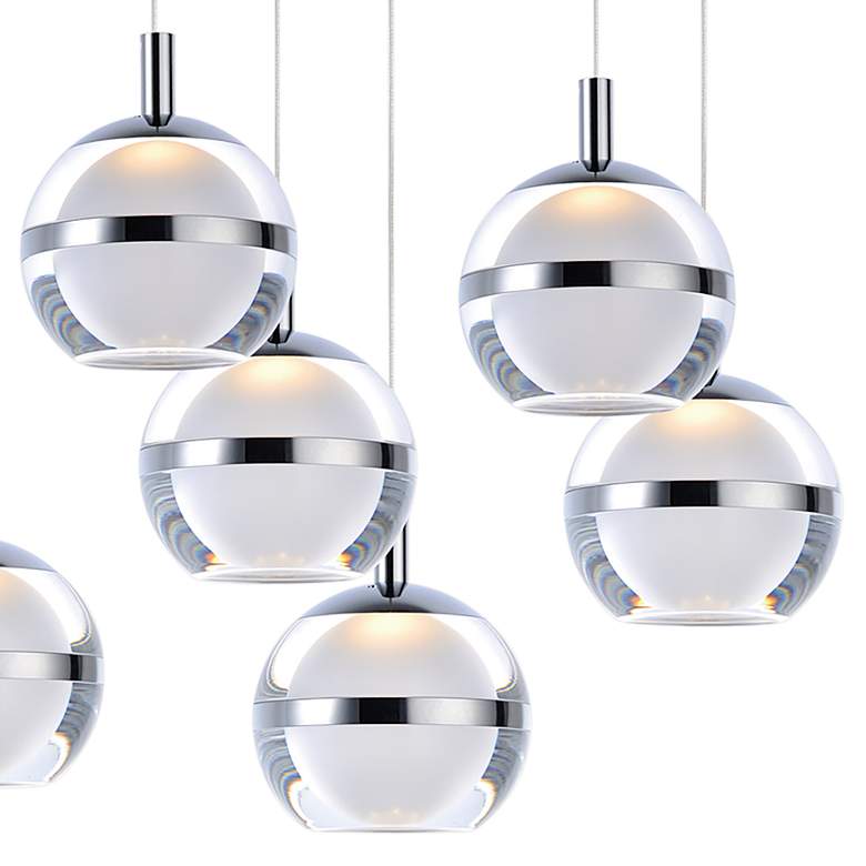Image 2 ET2 Swank 31 1/4" Wide Chrome 10-Light LED Island Pendant more views