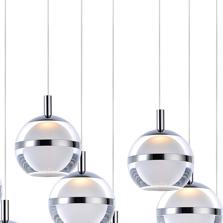 Image 3 ET2 Swank 31 1/4" Wide Chrome 10-Light LED Island Pendant more views